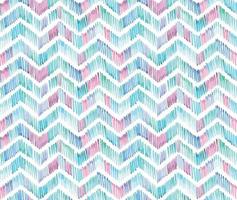 stock illustration. watercolor chevron seamless pattern. Zigzag ornament with colored lines blue, purple, turquoise isolated on white. abstract background for wallpaper, textile, wrappers vector