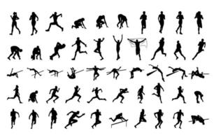 Black Silhouettes Athletes vector