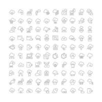 Set of linear icons of Cloud Services vector