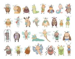 lindos personajes de insectos vector