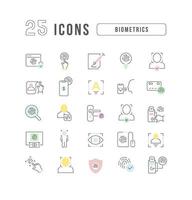 Set of linear icons of Biometrics vector