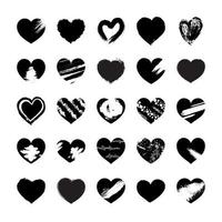 colección de marcos de corazones grunge vector