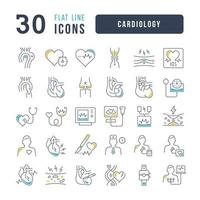 Set of linear icons of Cardiology vector