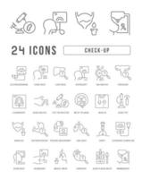 Set of linear icons of Check-Up vector