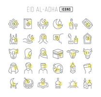 iconos de línea vectorial de eid al-adha vector