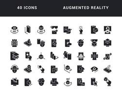 Set of simple icons of Augmented Reality vector