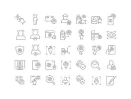 Set of linear icons of Biometrics vector