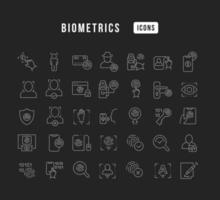 Set of linear icons of Biometrics vector