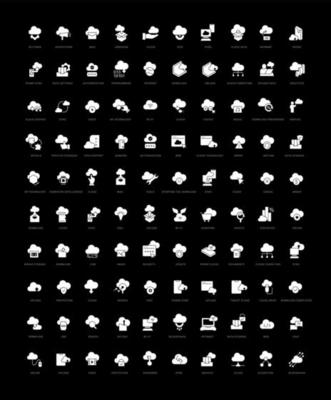 Set of simple icons of Cloud Services