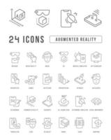 Set of linear icons of Augmented Reality vector