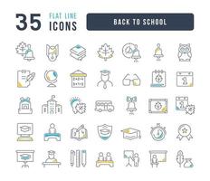 Set of linear icons of Back to School vector