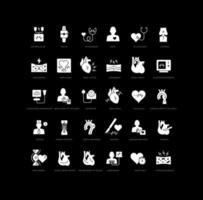 Set of simple icons of Cardiology vector