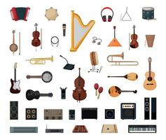 conjunto de instrumentos musicales vector