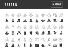 Vector Simple Icons of Easter