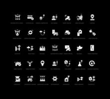 Set of simple icons of Agriculture Technology vector