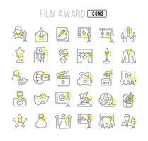 Vector Line Icons of Film Award