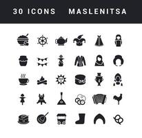 vector iconos simples de maslenitsa