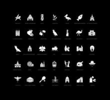 Set of simple icons of Melbourne vector