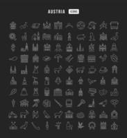 conjunto de iconos lineales de austria vector