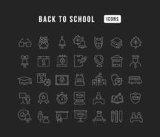 Set of linear icons of Back to School vector