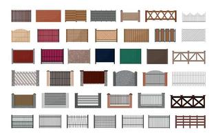 Set of Fences vector