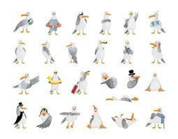 Set of Seagulls vector