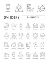 Set of linear icons of Gas Industry vector