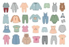 Set of Childrens Clothes vector
