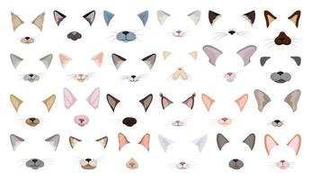 Set of Cat Masks vector