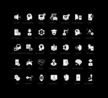 Set of simple icons of Artificial Intelligence vector