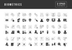 Set of simple icons of Biometrics vector