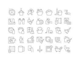 Set of linear icons of Cleaning Service vector