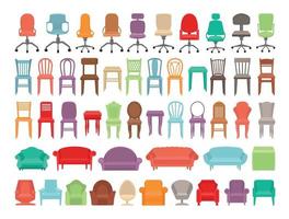 Set of Chairs and Sofas vector