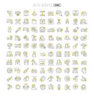 Set of linear icons of Auto Service vector