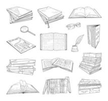Books Illustrations in Art Ink Style vector