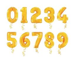 Set of Balloons in the Shape of Numbers vector