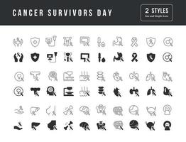 vector iconos simples del día de los sobrevivientes de cáncer