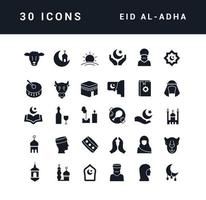 vector iconos simples de eid al-adha