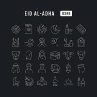 iconos de línea vectorial de eid al-adha vector