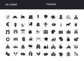 conjunto de iconos simples de Francia vector