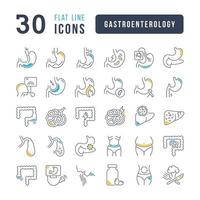 conjunto de iconos lineales de gastroenterología vector