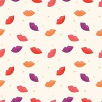 Lips with different colored lipsticks seamless pattern Gift Wrap wallpaper background vector