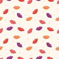 Lips with different colored lipsticks seamless pattern Gift Wrap wallpaper background vector