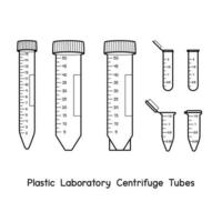 Plastic Laboratory Centrifuge Tubes diagram for experiment setup lab outline vector illustration