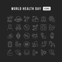 Vector Line Icons of World Health Day