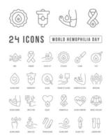 Vector Line Icons of World Hemophilia Day
