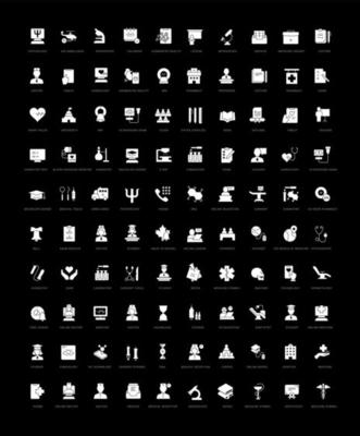 Set of simple icons of Medical Education