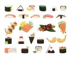 Set of Asian Snacks vector