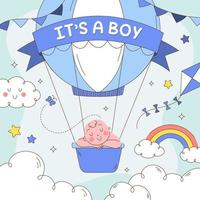 Welcoming Baby Boy Celebration vector