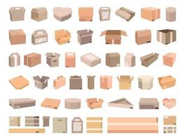 Set of Cardboard Boxes vector